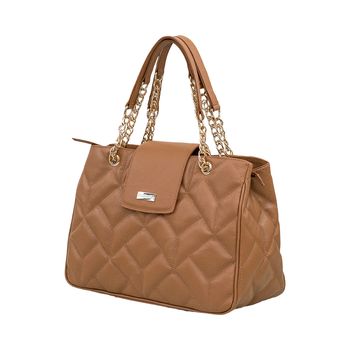 Bolsa-Tote-Camel-Alca-Corrente-Textura-Losangos-|-Comfort-Tamanho--G----Cor--CARMEL-0